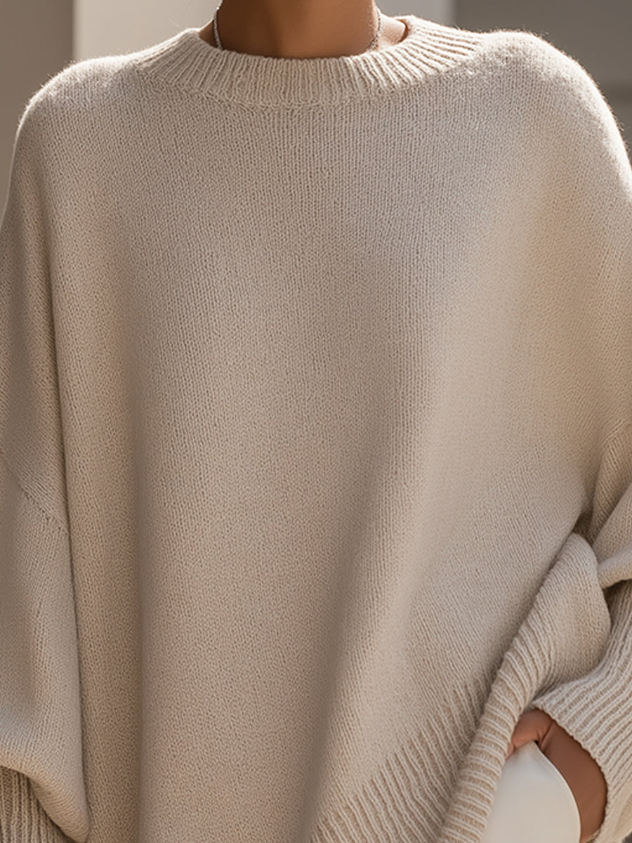 Women's Oversized Knit Sweater Relaxed Fit Long Sleeve Cosy Casual Everyday