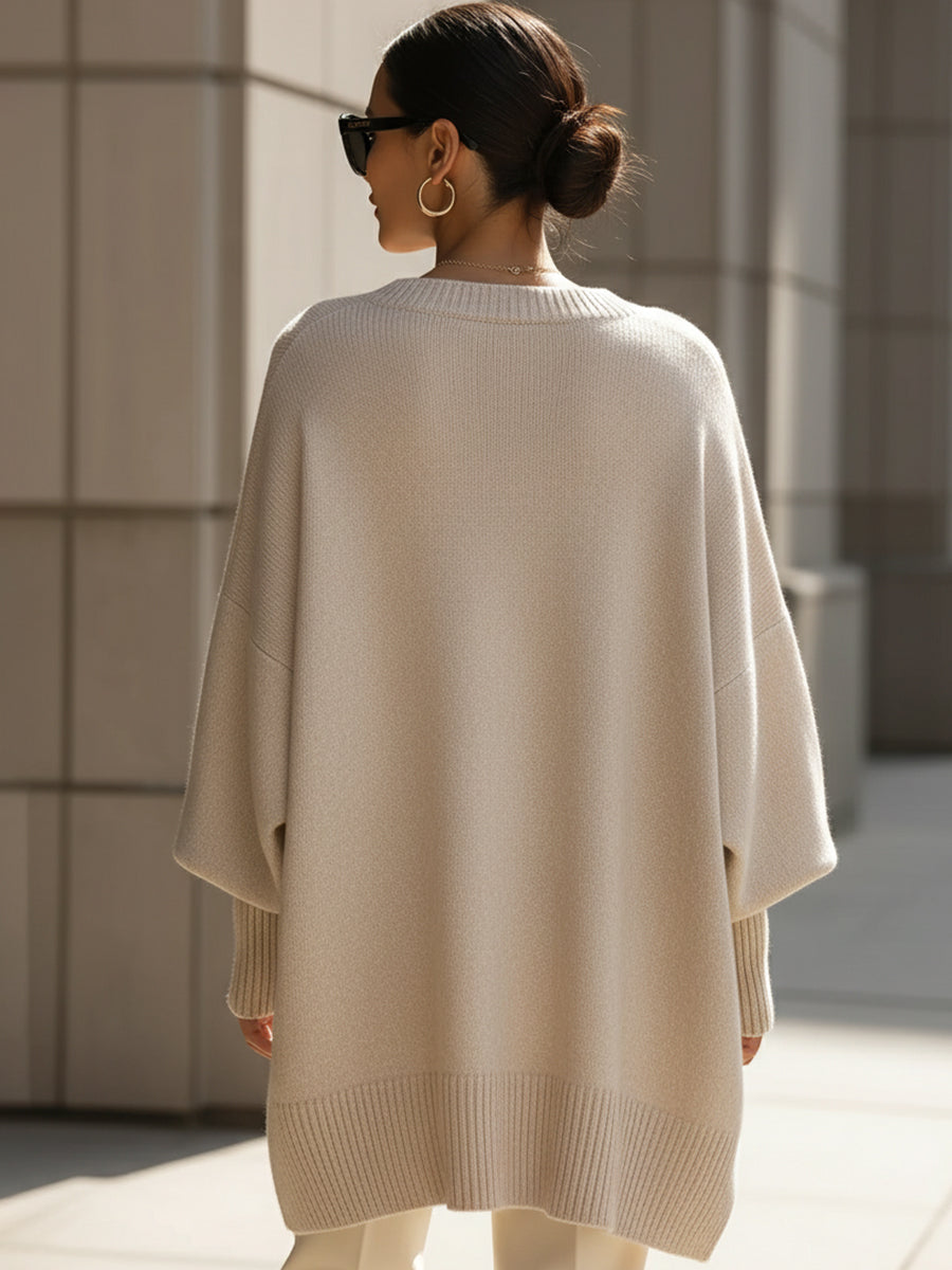 Women's Oversized Knit Sweater Relaxed Fit Long Sleeve Cosy Casual Everyday
