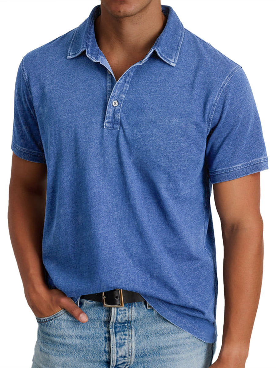 Men's Refined Polo Shirt Short-Sleeve Collared Classic Casual Everyday