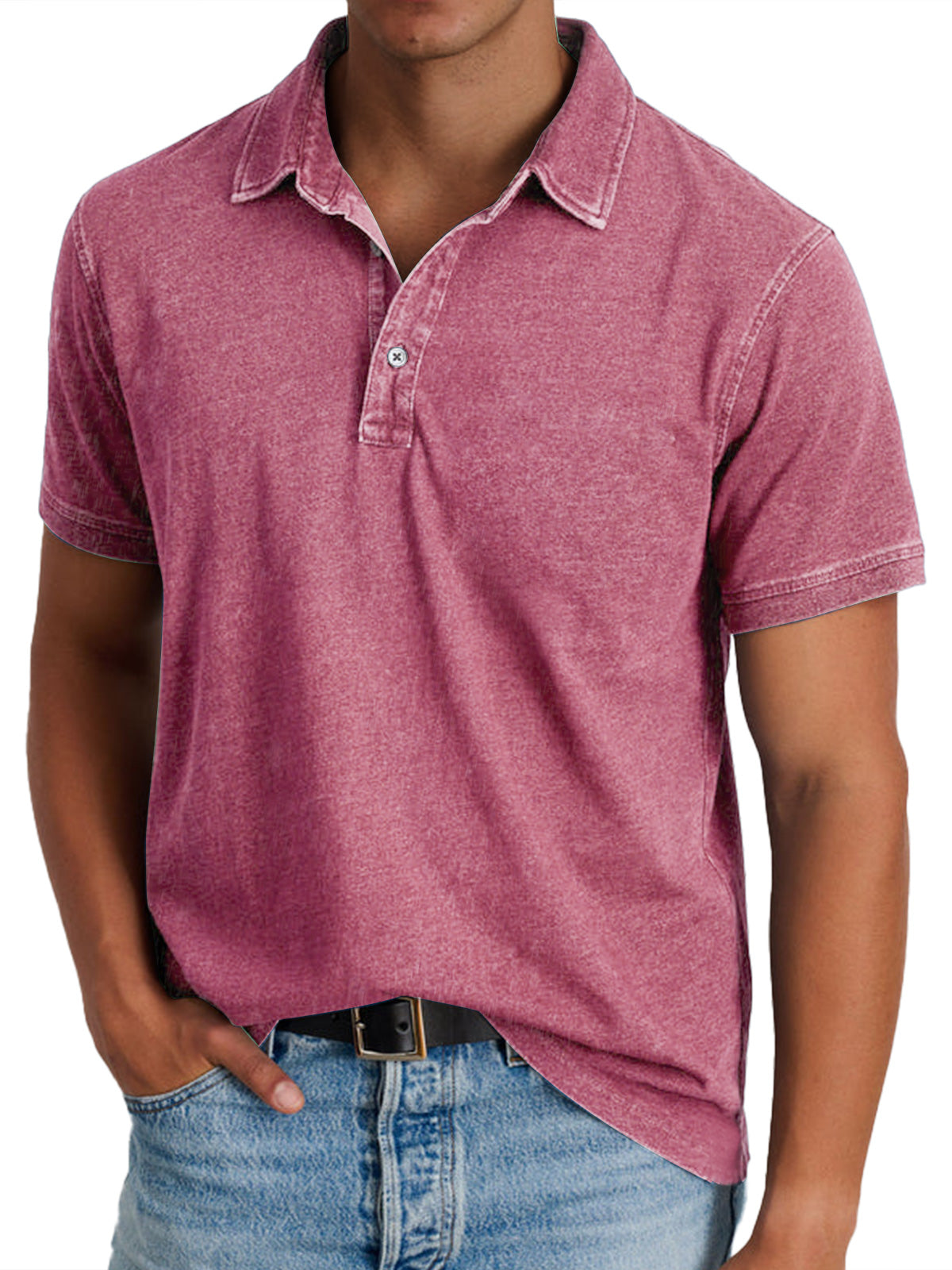 Men's Refined Polo Shirt Short-Sleeve Collared Classic Casual Everyday