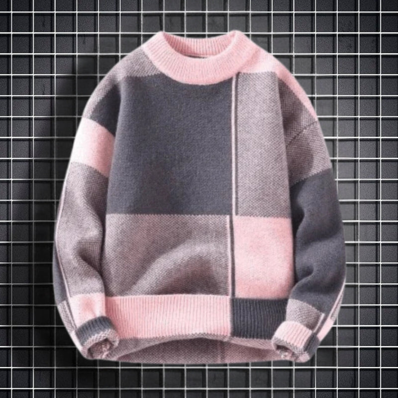 Men's Loose Fit Sweater Long Sleeve Round Neck Relaxed Style Everyday Wear