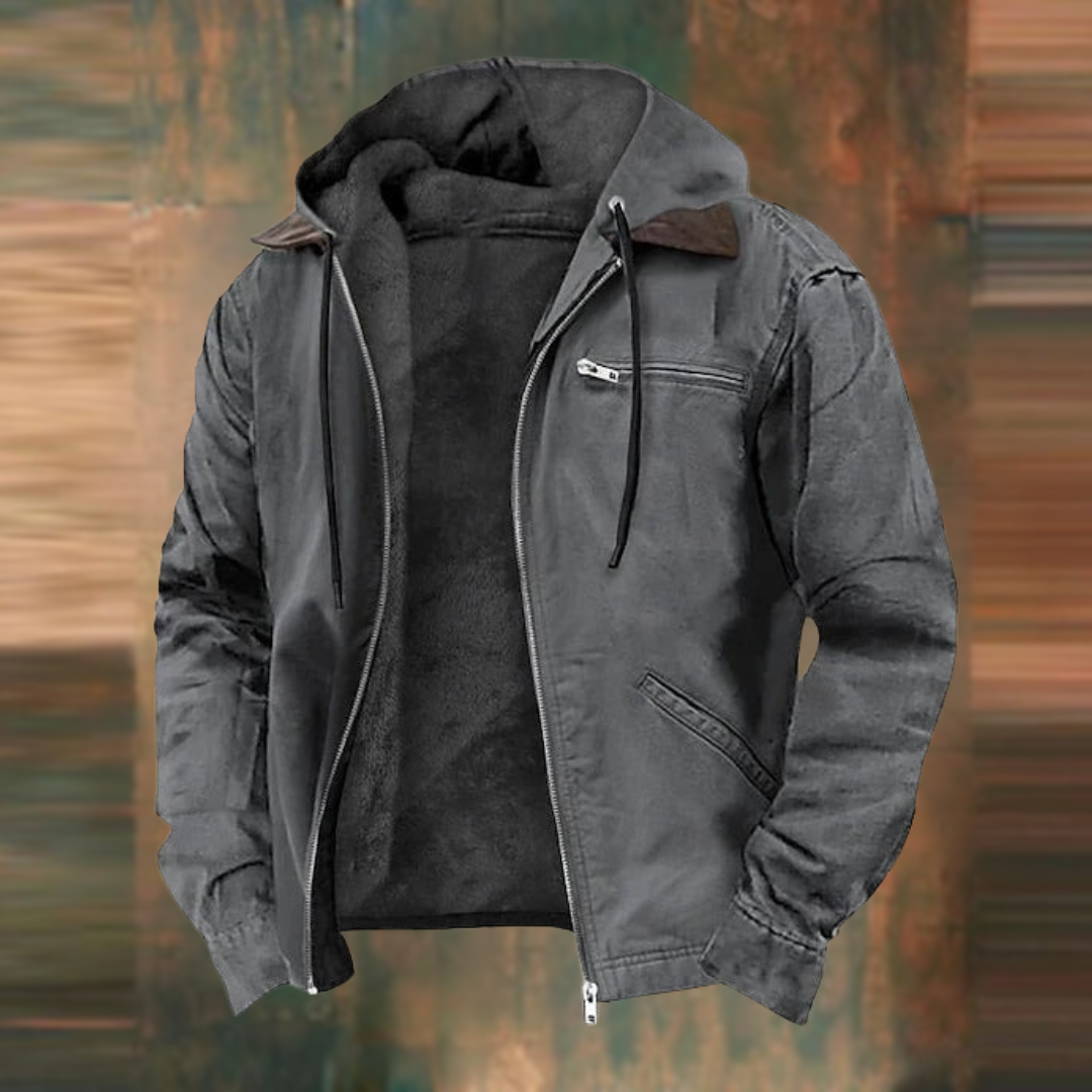 Men's Elegant Autumn Coat Tailored Fit Long Sleeve Notched Collar Button-Up Stylish Outerwear