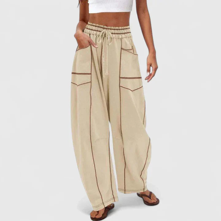 Women's Wide-Leg Trousers Relaxed Fit High-Waisted Casual Everyday Stylish