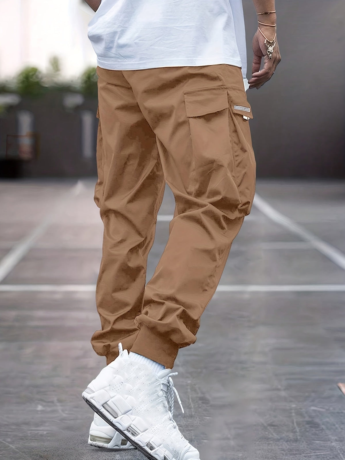 Men's Cargo Jogger Pants Cuffed Ankle Relaxed Fit Utility Style Everyday