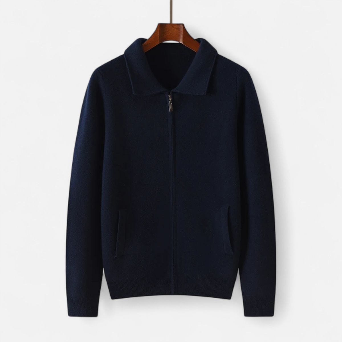 Men's Zip-Up Sweater Casual Fit Long Sleeve Classic Style Everyday Wear