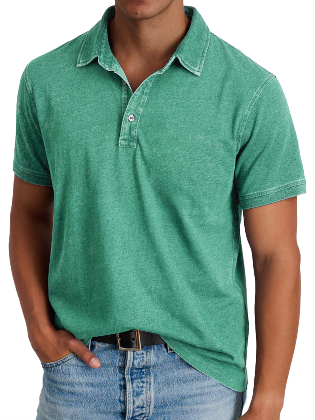 Men's Refined Polo Shirt Short-Sleeve Collared Classic Casual Everyday