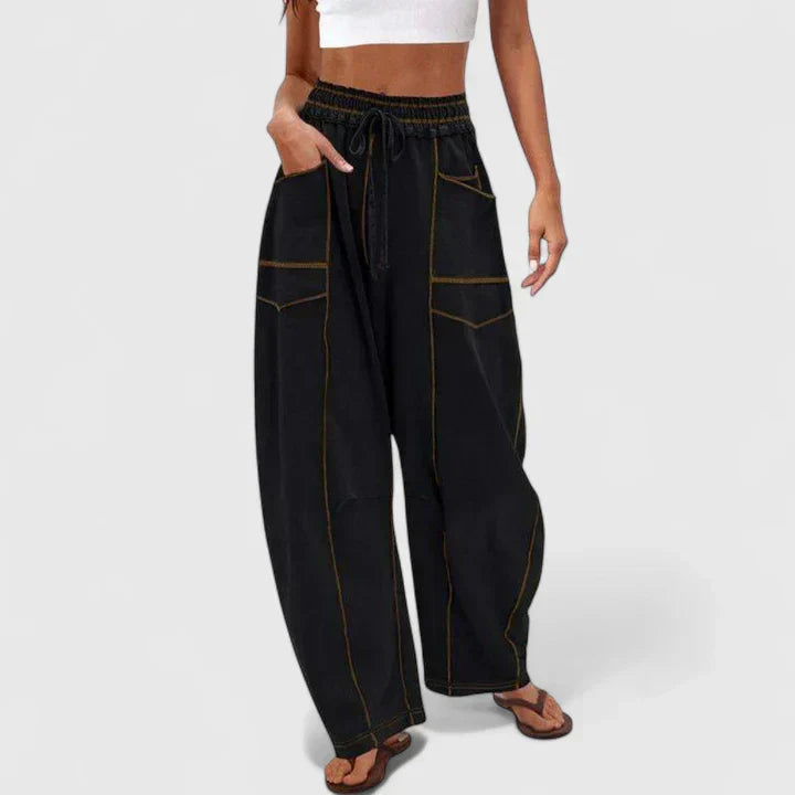 Women's Wide-Leg Trousers Relaxed Fit High-Waisted Casual Everyday Stylish