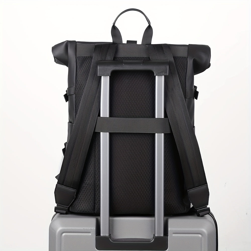 Men's Travel Laptop Backpack Water-Resistant USB Charging Port Practical Commuting