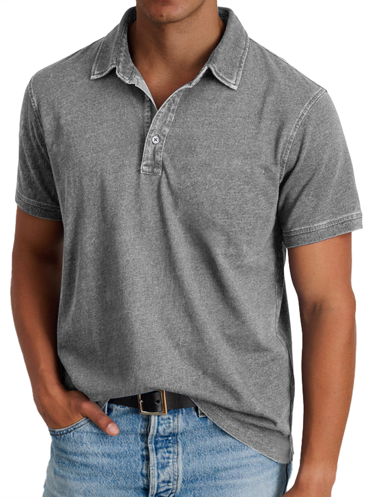 Men's Refined Polo Shirt Short-Sleeve Collared Classic Casual Everyday