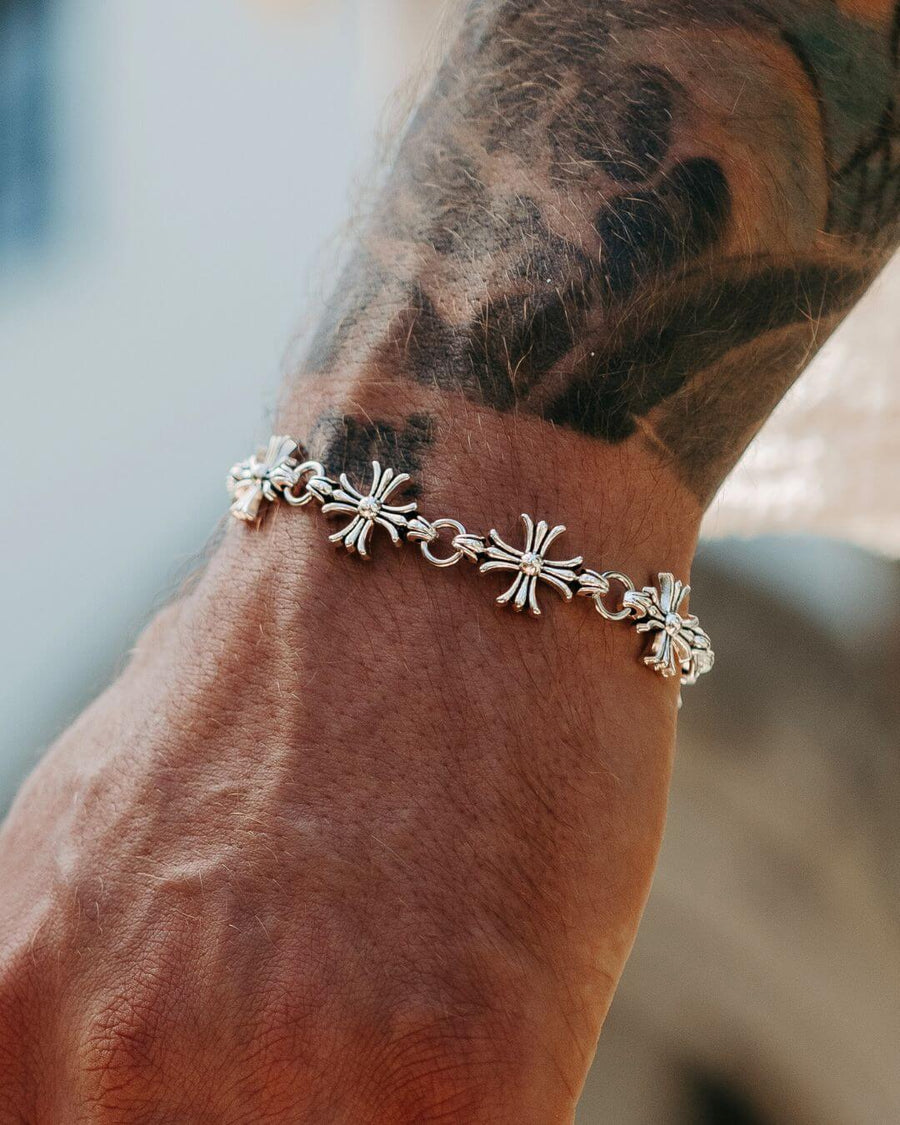 Men's Bracelet Stylish Cross Design Adjustable Everyday Accessory