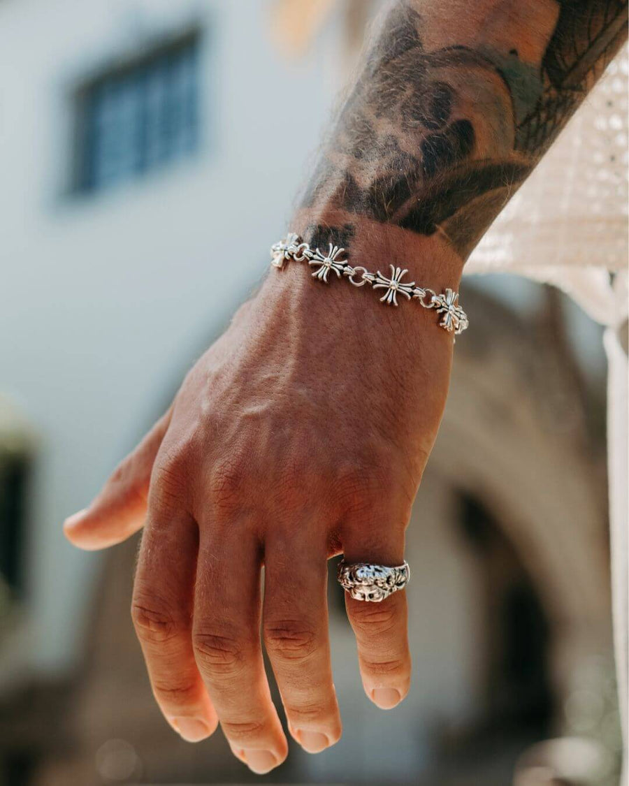Men's Bracelet Stylish Cross Design Adjustable Everyday Accessory