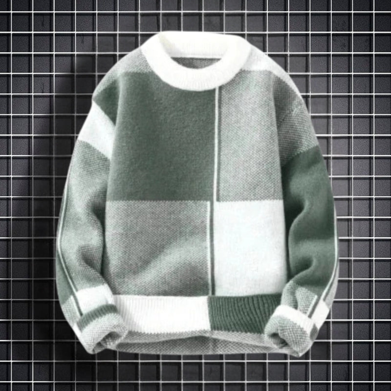 Men's Loose Fit Sweater Long Sleeve Round Neck Relaxed Style Everyday Wear