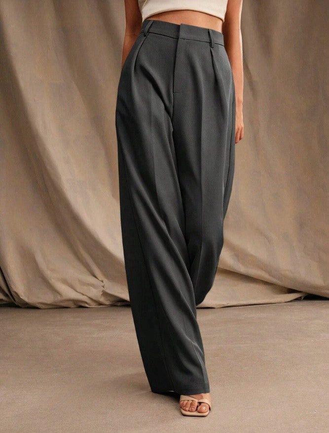Women's High Waisted Wide Leg Trousers Tailored Fit Professional Office