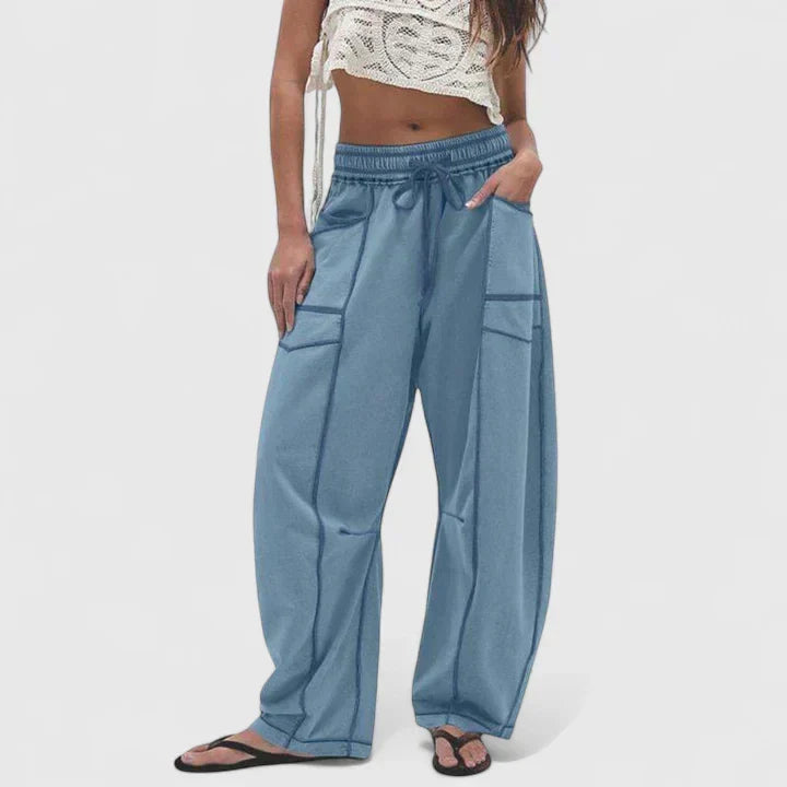 Women's Wide-Leg Trousers Relaxed Fit High-Waisted Casual Everyday Stylish