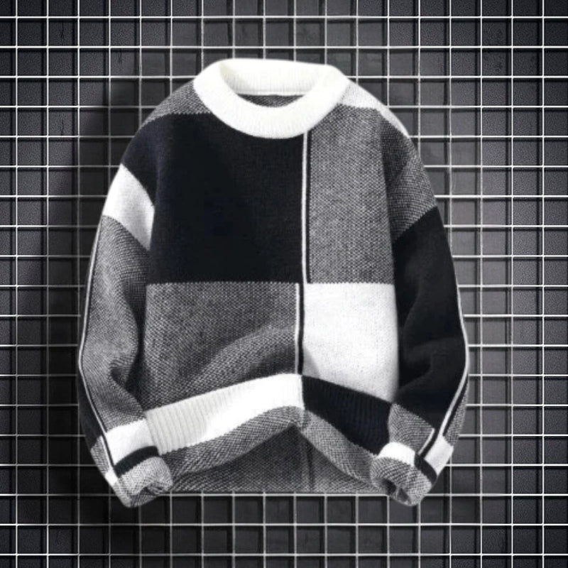 Men's Loose Fit Sweater Long Sleeve Round Neck Relaxed Style Everyday Wear