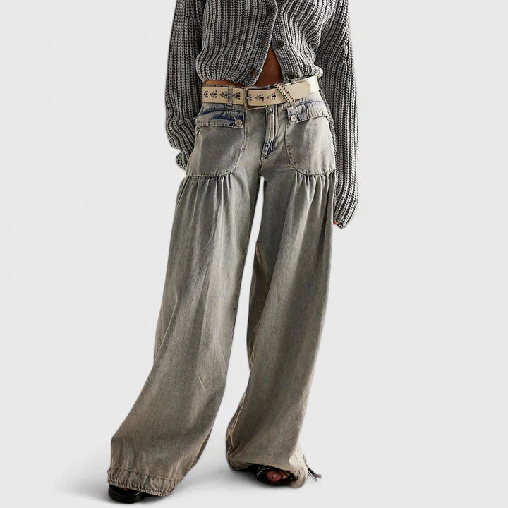Women's Bohemian Wide Leg Trousers Pleated Casual Chic Summer Style