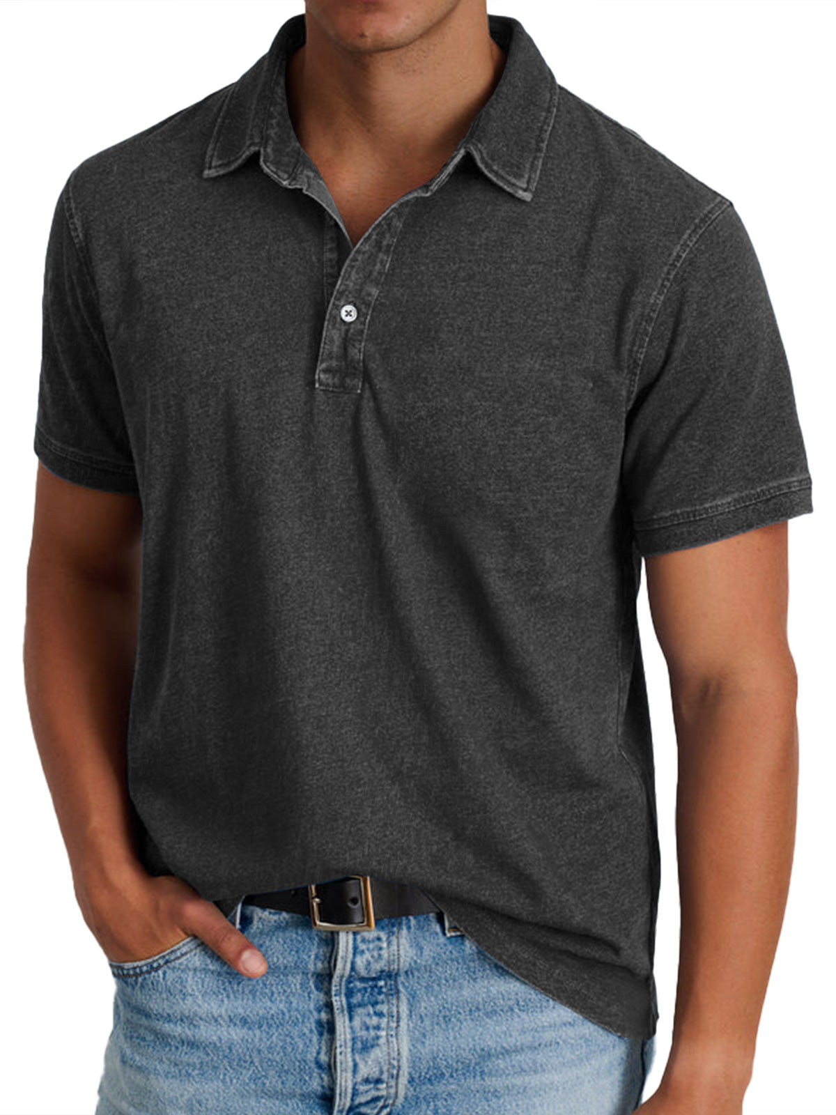 Men's Refined Polo Shirt Short-Sleeve Collared Classic Casual Everyday