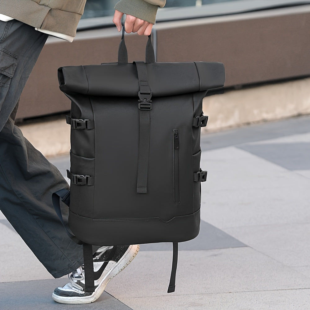 Men's Travel Laptop Backpack Water-Resistant USB Charging Port Practical Commuting