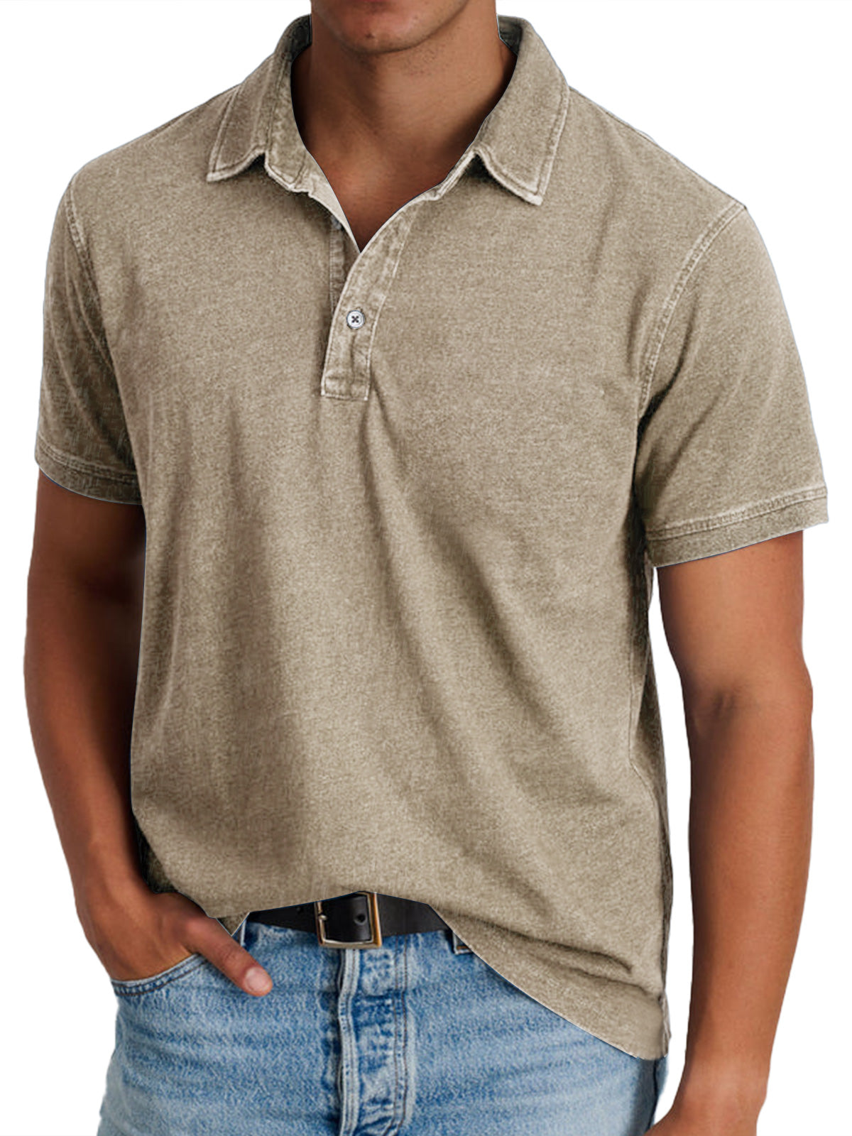 Men's Refined Polo Shirt Short-Sleeve Collared Classic Casual Everyday
