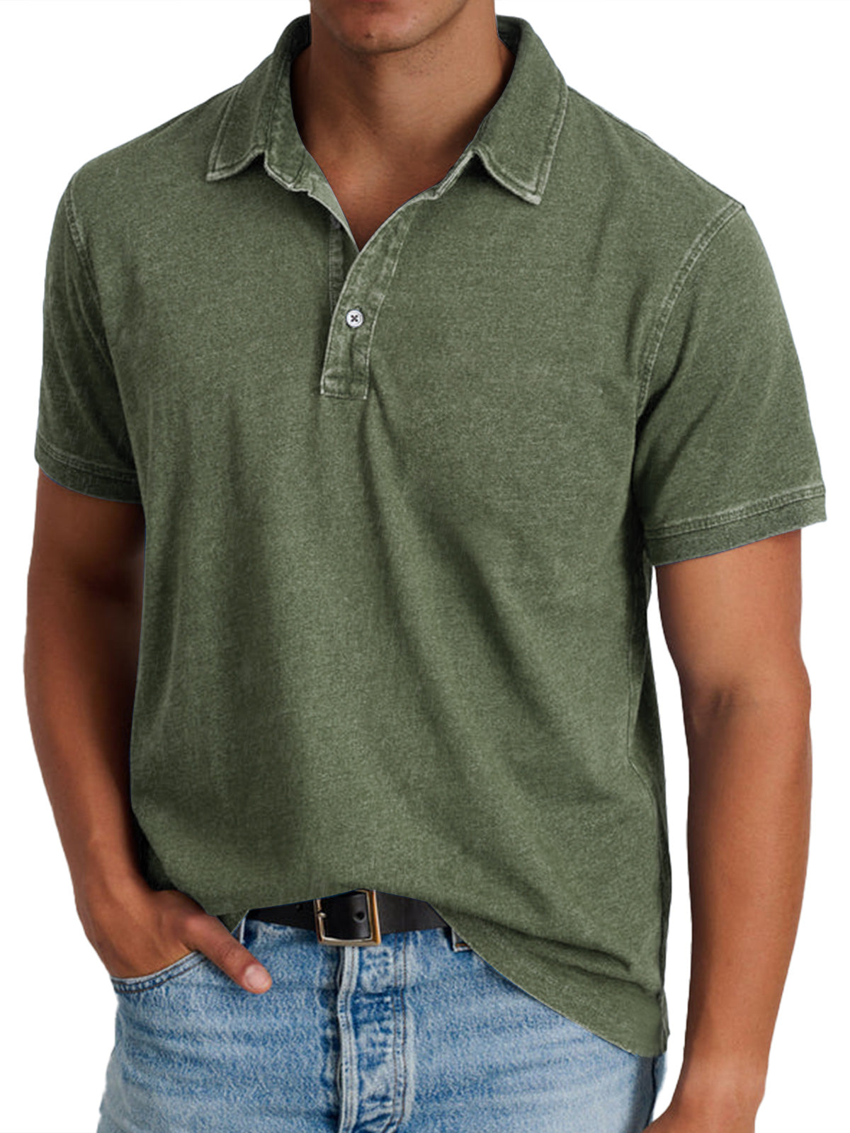 Men's Refined Polo Shirt Short-Sleeve Collared Classic Casual Everyday