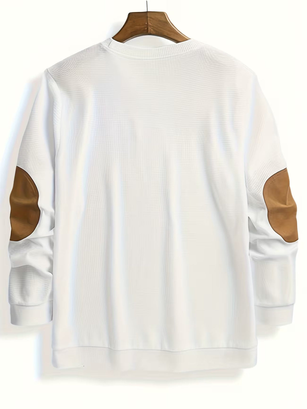Men's Casual Waffle Knit Crewneck Sweatshirt Colour Block Relaxed Fit Everyday Wear