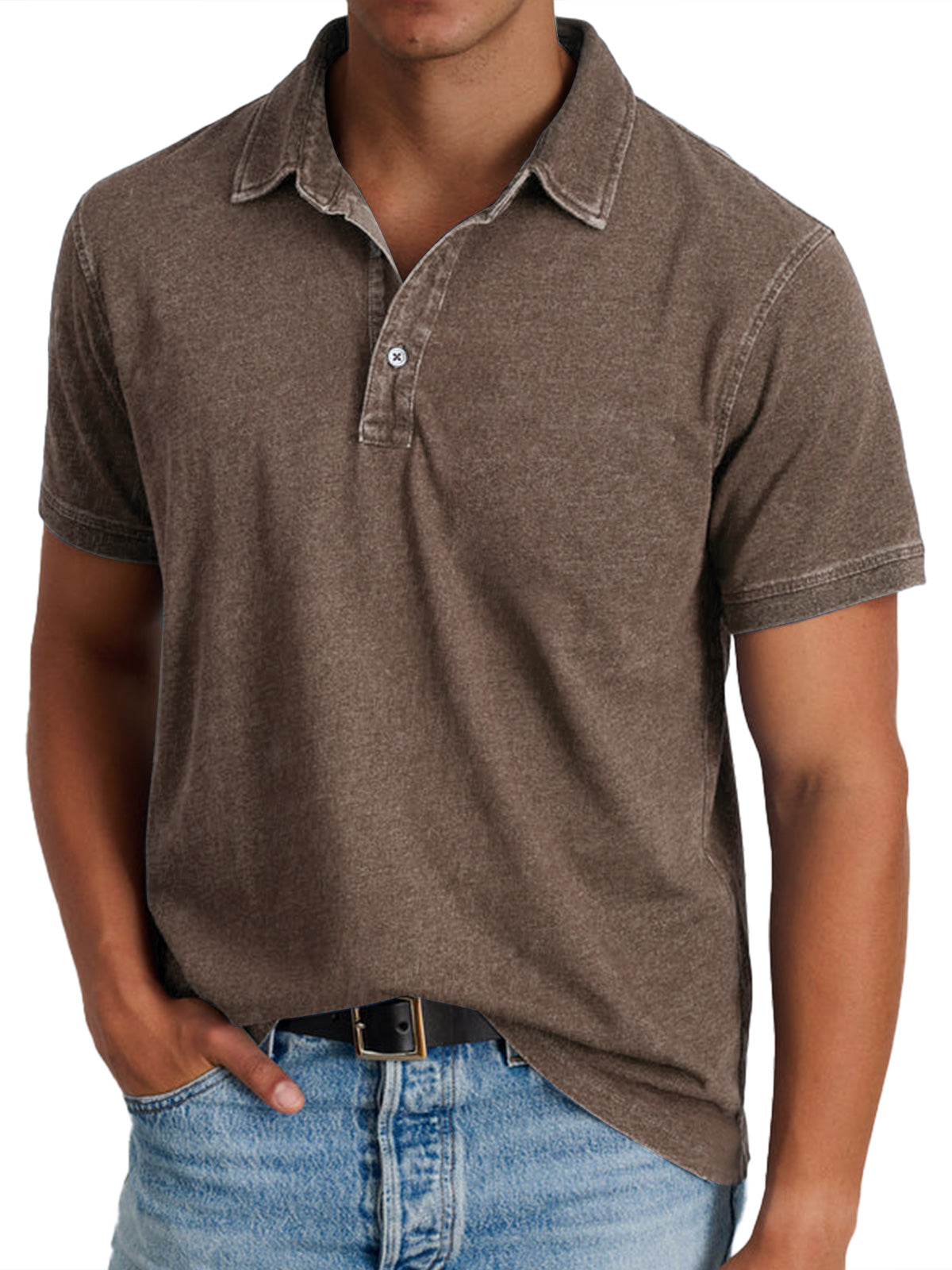 Men's Refined Polo Shirt Short-Sleeve Collared Classic Casual Everyday