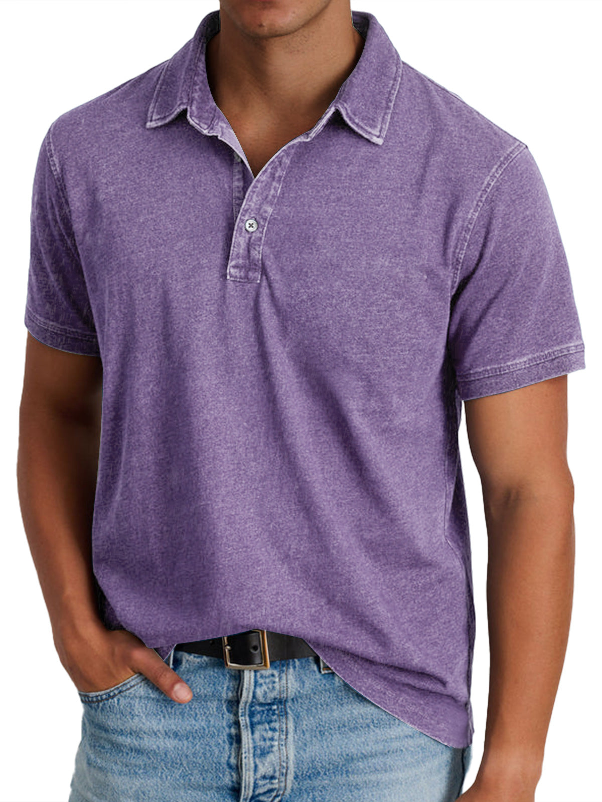 Men's Refined Polo Shirt Short-Sleeve Collared Classic Casual Everyday