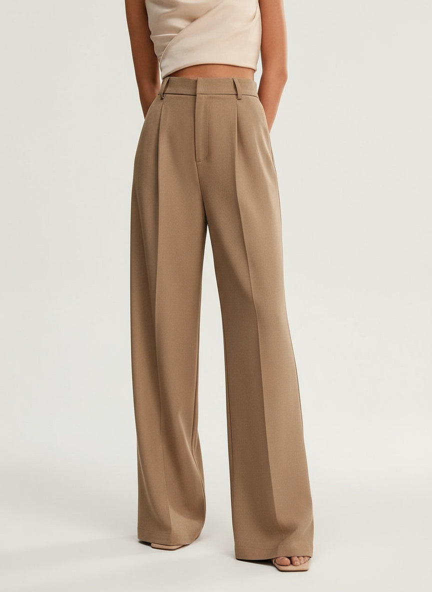 Women's High Waisted Wide Leg Trousers Tailored Fit Professional Office