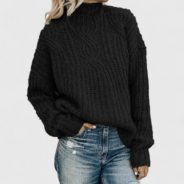 Women's Cable Knit Sweater Timeless Design Relaxed Fit Long Sleeve Casual Everyday