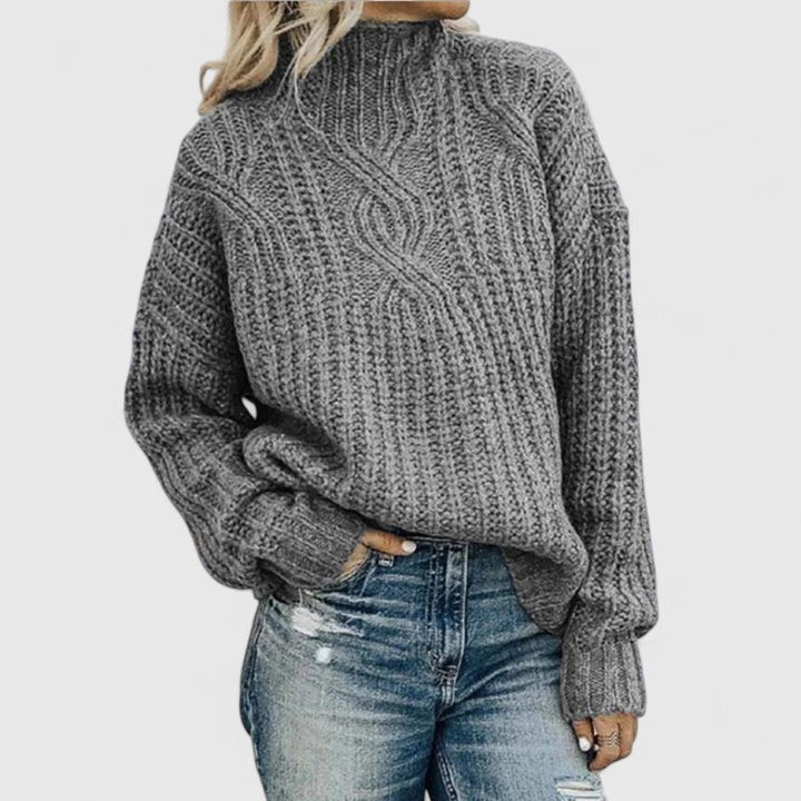 Women's Cable Knit Sweater Timeless Design Relaxed Fit Long Sleeve Casual Everyday