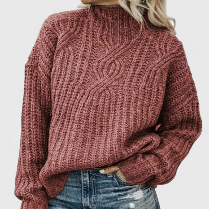 Women's Cable Knit Sweater Timeless Design Relaxed Fit Long Sleeve Casual Everyday