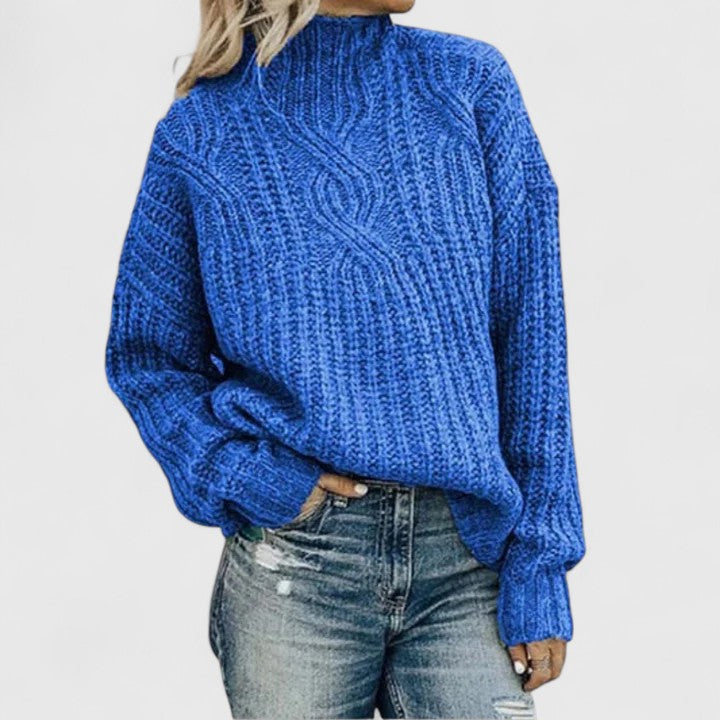 Women's Cable Knit Sweater Timeless Design Relaxed Fit Long Sleeve Casual Everyday