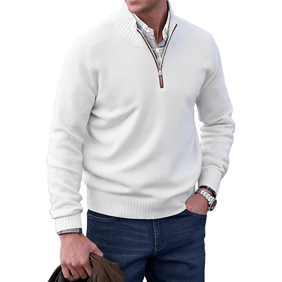 Men's Quarter-Zip Knit Sweater Refined Versatile Casual Layering Everyday