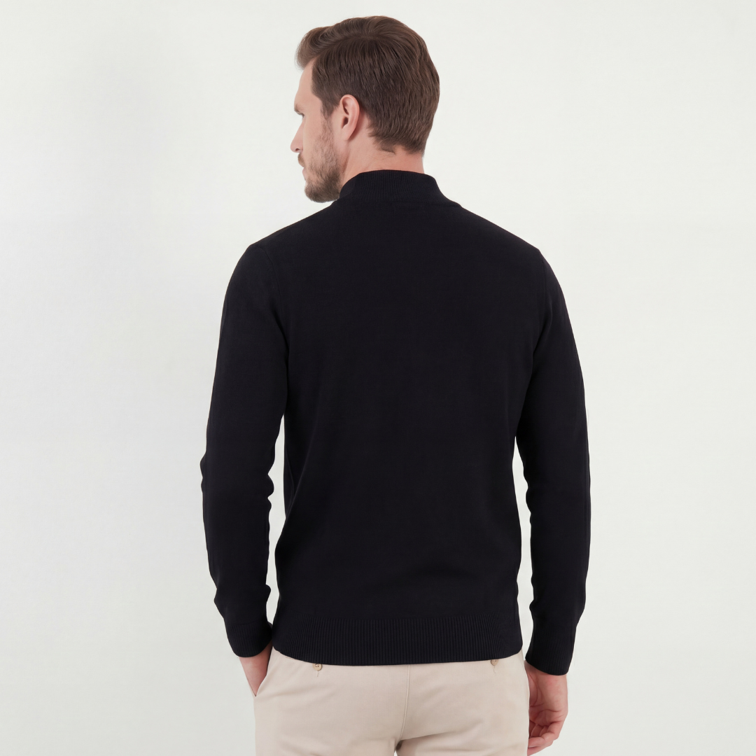 Men's Casual Half-Zip Sweater Relaxed Fit Long Sleeve Classic Everyday