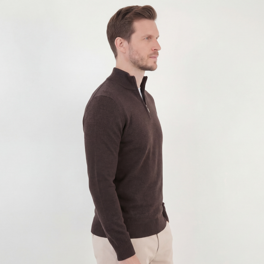 Men's Casual Half-Zip Sweater Relaxed Fit Long Sleeve Classic Everyday Wear