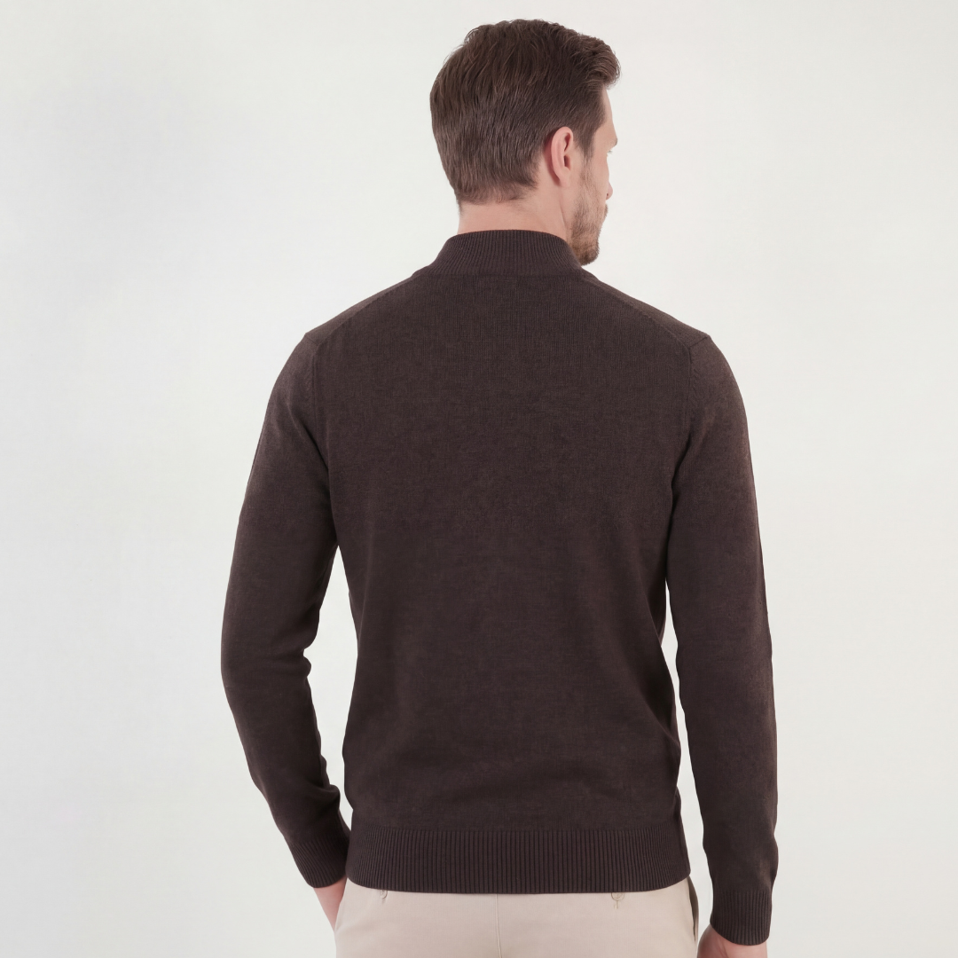 Men's Casual Half-Zip Sweater Relaxed Fit Long Sleeve Classic Everyday Wear