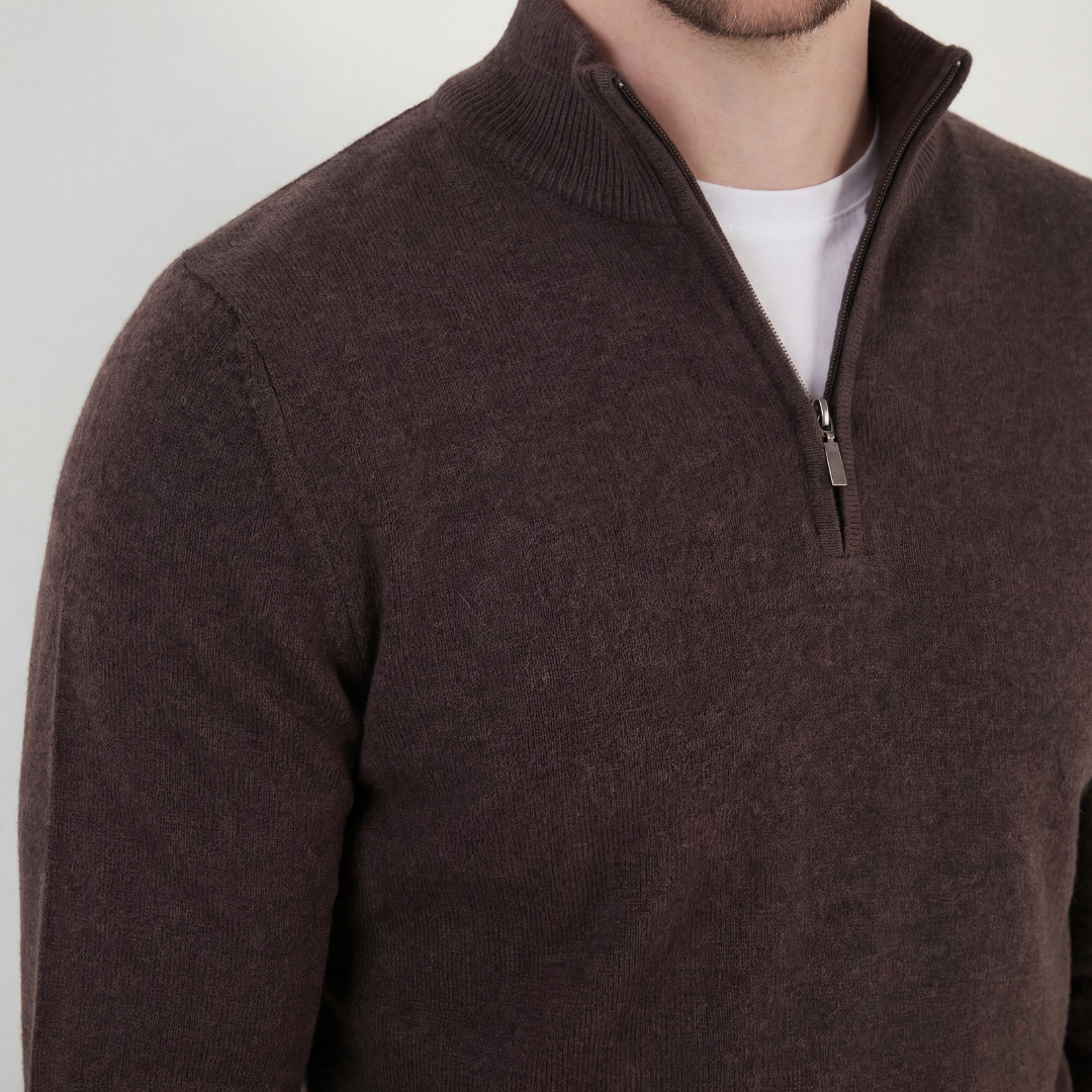 Men's Casual Half-Zip Sweater Relaxed Fit Long Sleeve Classic Everyday Wear
