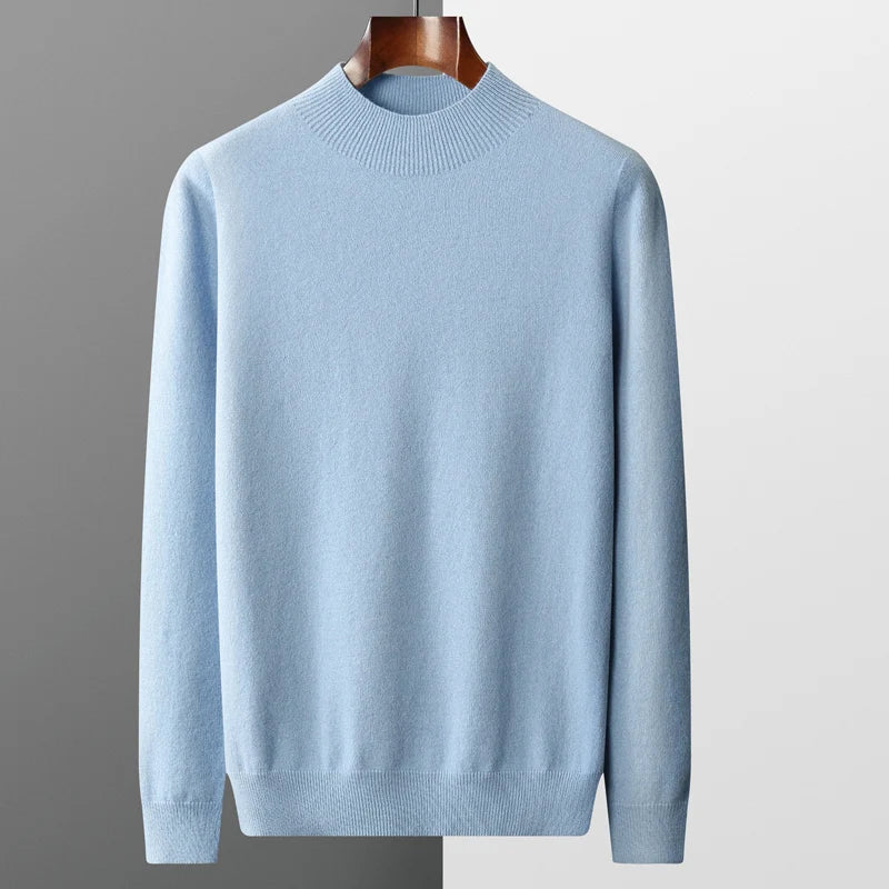 Men's Classic Merino Wool Sweater Crew Neck Long Sleeve Timeless Casual Wear