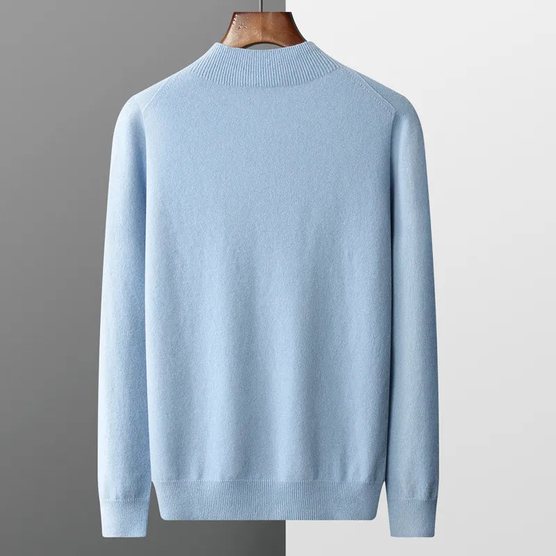 Men's Classic Merino Wool Sweater Crew Neck Long Sleeve Timeless Casual Wear