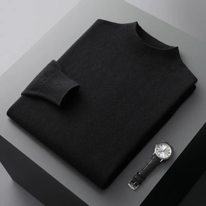 Men's Classic Merino Wool Sweater Crew Neck Long Sleeve Timeless Casual Wear