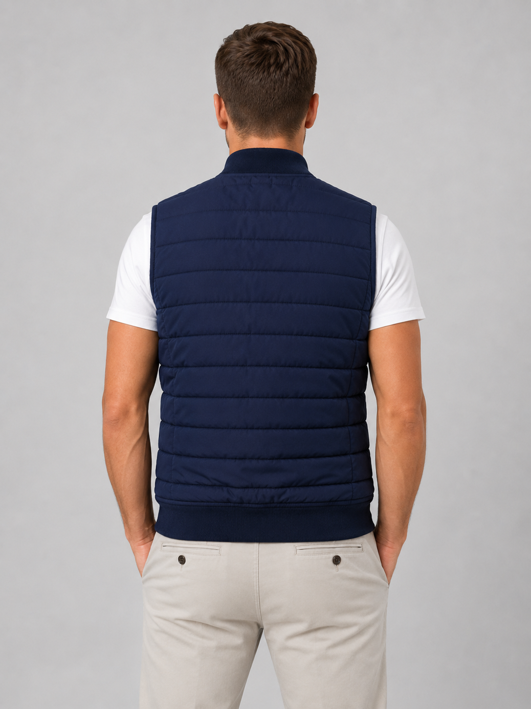 Men's Quilted Gilet Vest Full Zip Casual Layering Lightweight Everyday