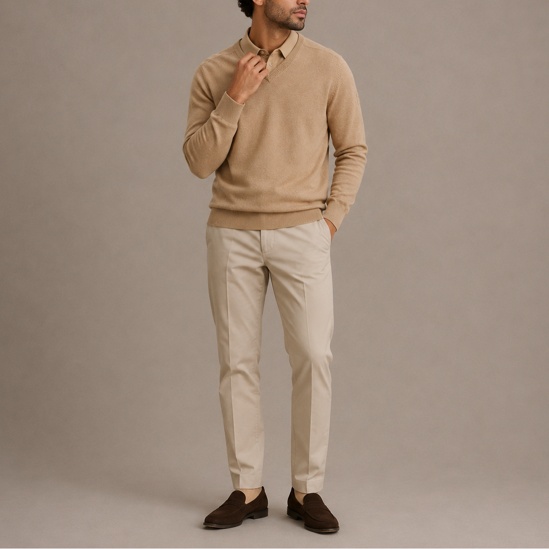 Men's Classic V-Neck Sweater Long Sleeve Pullover Casual Everyday Wear