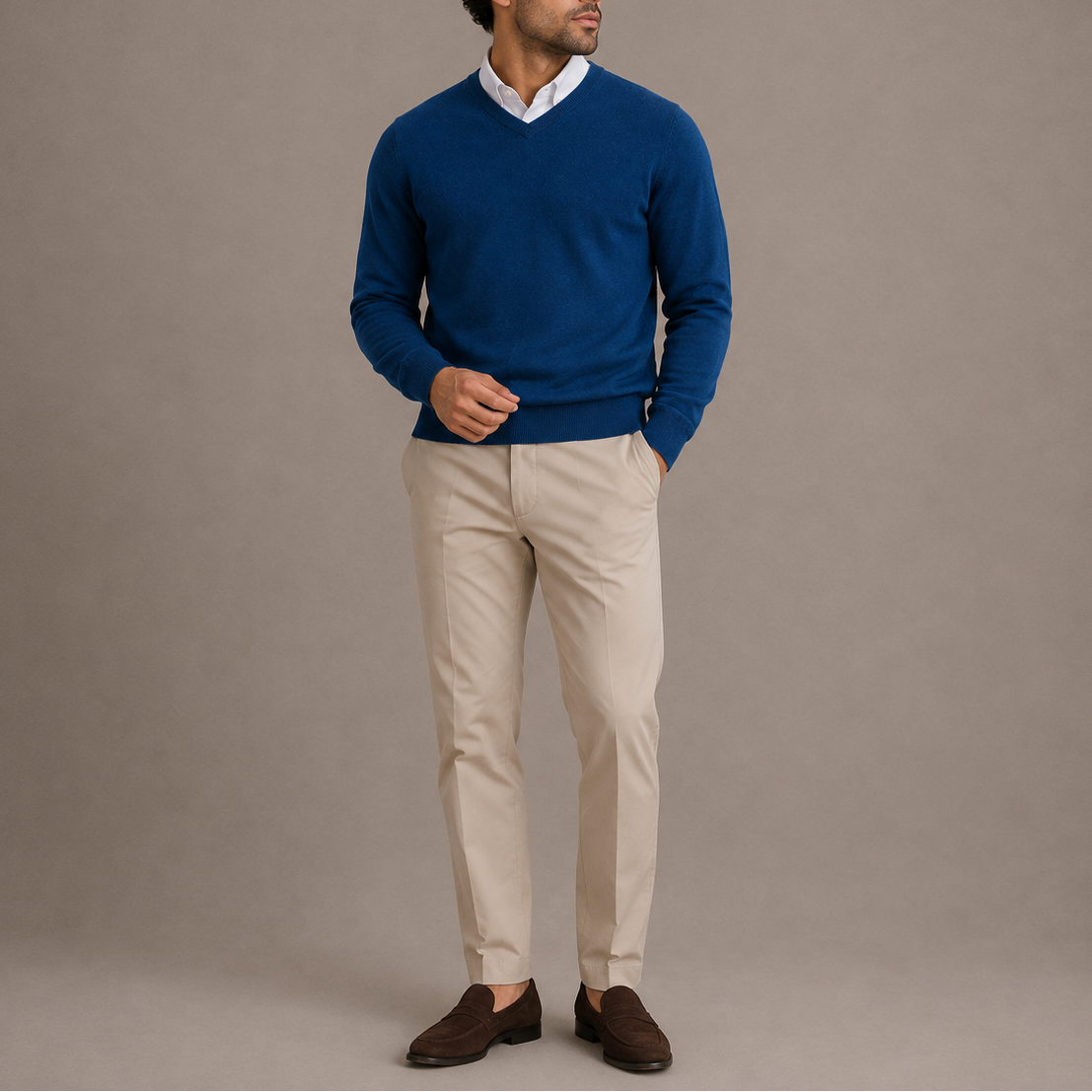 Men's Classic V-Neck Sweater Long Sleeve Pullover Casual Everyday Wear