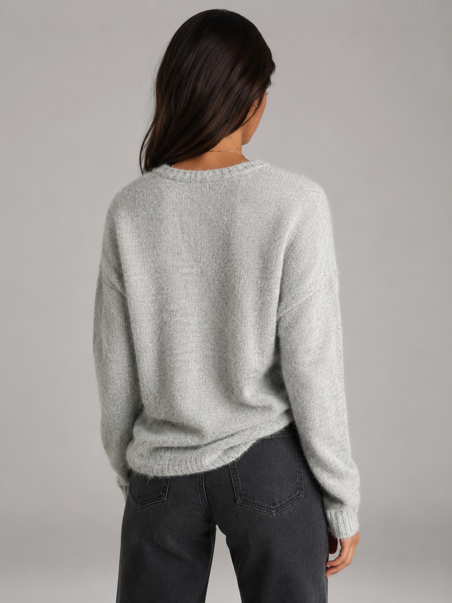 Women's Fuzzy Knit Cardigan Long Sleeve Button Closure Casual Autumn Wear