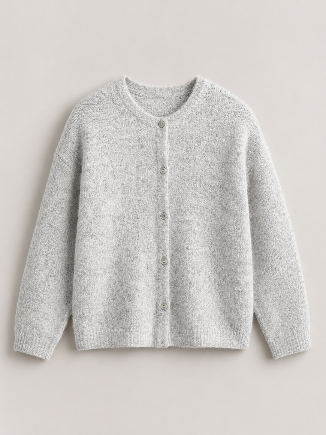 Women's Fuzzy Knit Cardigan Long Sleeve Button Closure Casual Autumn Wear