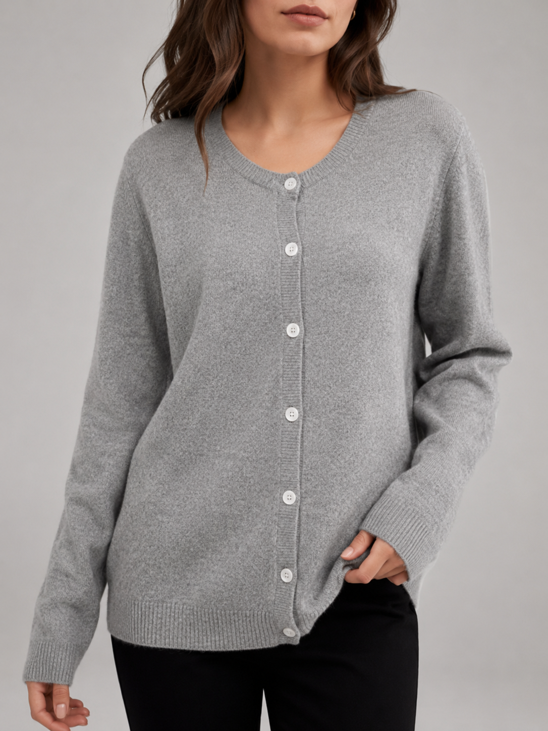 Women's Fuzzy Knit Cardigan Long Sleeve Button Closure Casual Autumn Wear
