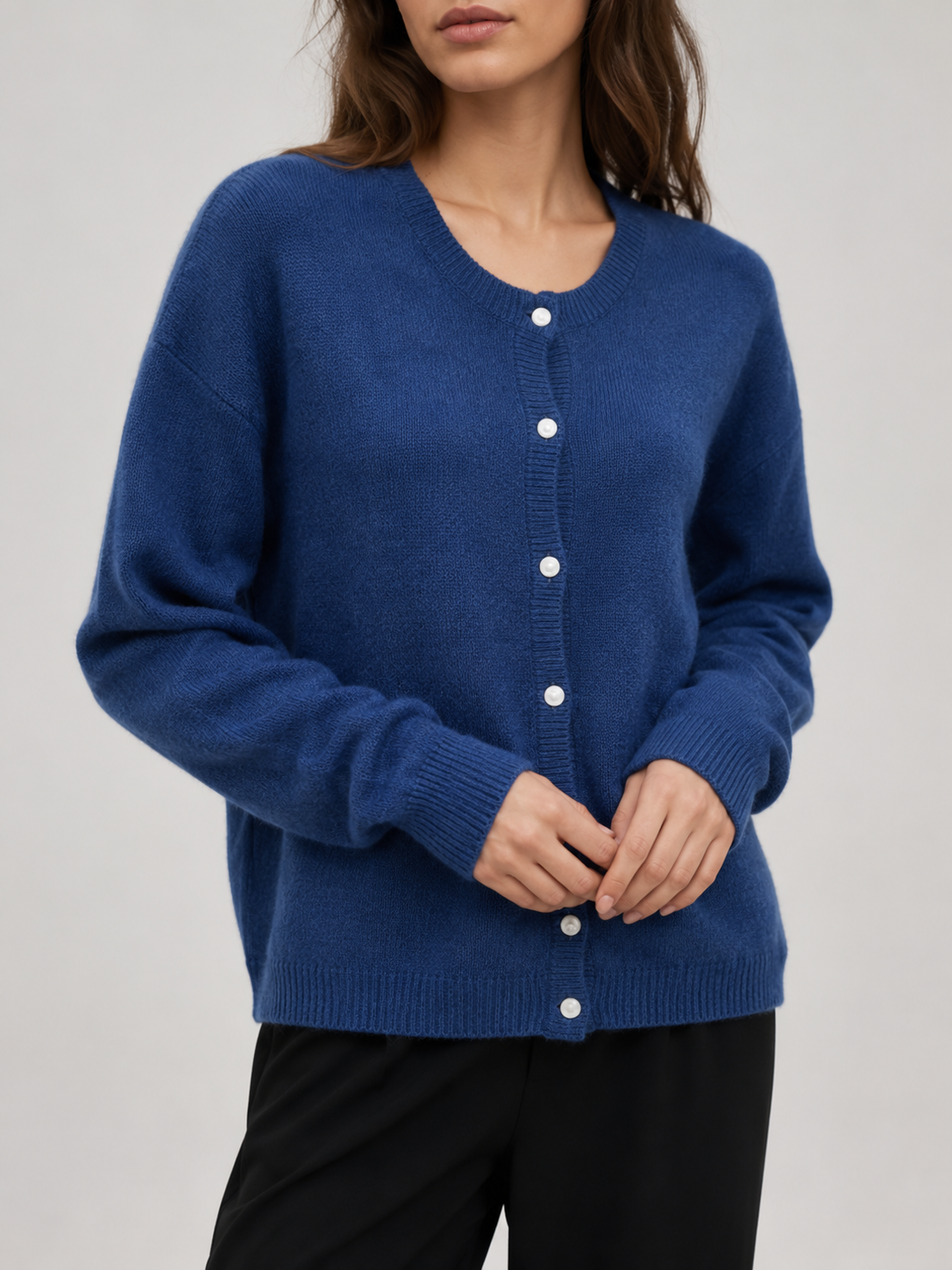 Women's Fuzzy Knit Cardigan Long Sleeve Button Closure Casual Autumn Wear