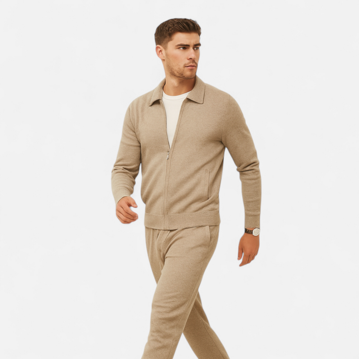 Men's Zip-Up Sweater Casual Fit Long Sleeve Classic Style Everyday Wear