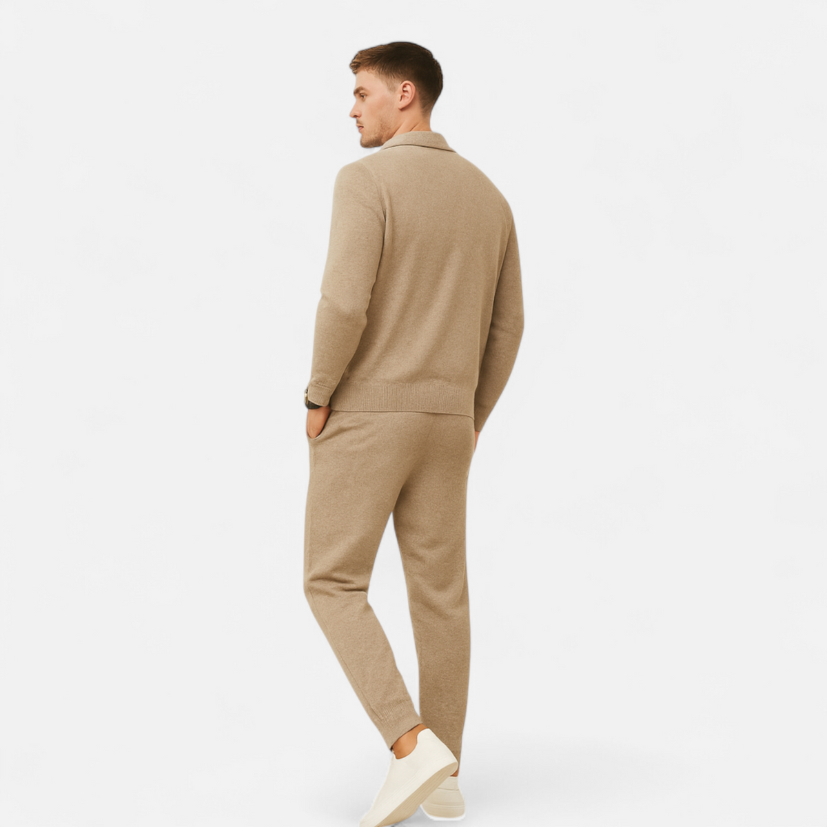 Men's Zip-Up Sweater Casual Fit Long Sleeve Classic Style Everyday Wear