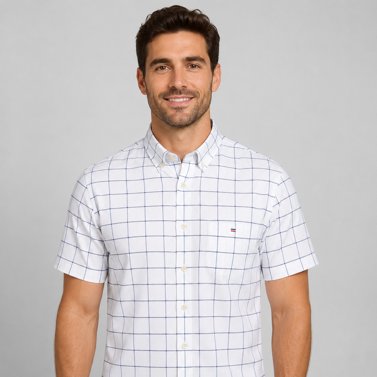 Men's Oxford Short-Sleeve Shirt Classic Fit Button-Down Casual Summer